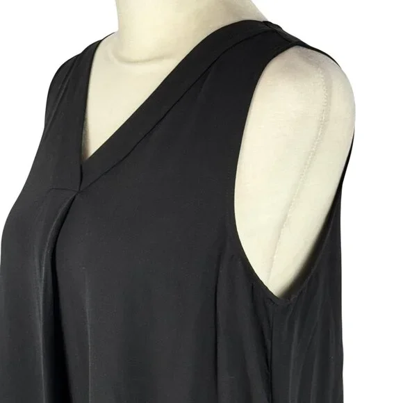 Like new Eileen Fisher Black 100% Silk Minimalist V-Neck Tunic Top XS - Picture 8 of 10